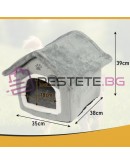 Меко плюшено легло за куче котка балдахин с цип